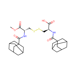 COC(=O)[C@H](CSSC[C@H](NC(=O)C12CC3CC(CC(C3)C1)C2)C(=O)O)NC(=O)C12CC3CC(CC(C3)C1)C2 ZINC000028102383