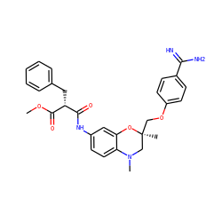 COC(=O)[C@H](Cc1ccccc1)C(=O)Nc1ccc2c(c1)O[C@@](C)(COc1ccc(C(=N)N)cc1)CN2C ZINC000040393240