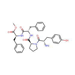 COC(=O)[C@H](Cc1ccccc1)NC(=O)[C@H](Cc1ccccc1)NC(=O)[C@@H]1CCCN1C(=O)[C@@H](N)Cc1ccc(O)cc1 ZINC000028333815