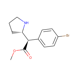 COC(=O)[C@H](c1ccc(Br)cc1)[C@@H]1CCCN1 ZINC000029482548