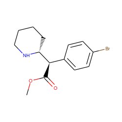 COC(=O)[C@H](c1ccc(Br)cc1)[C@H]1CCCCN1 ZINC000013778323