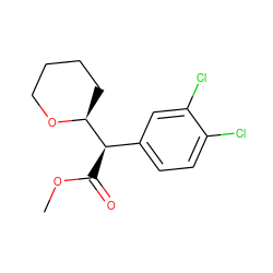 COC(=O)[C@H](c1ccc(Cl)c(Cl)c1)[C@@H]1CCCCO1 ZINC000013517776