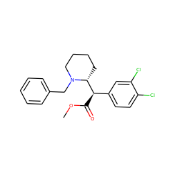COC(=O)[C@H](c1ccc(Cl)c(Cl)c1)[C@H]1CCCCN1Cc1ccccc1 ZINC000064245728