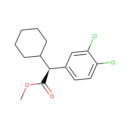 COC(=O)[C@H](c1ccc(Cl)c(Cl)c1)C1CCCCC1 ZINC000013517792