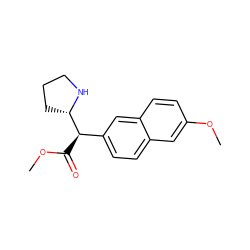 COC(=O)[C@H](c1ccc2cc(OC)ccc2c1)[C@@H]1CCCN1 ZINC000029481142