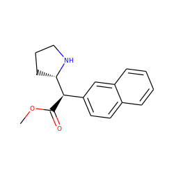 COC(=O)[C@H](c1ccc2ccccc2c1)[C@@H]1CCCN1 ZINC000029482544