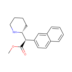 COC(=O)[C@H](c1ccc2ccccc2c1)[C@H]1CCCCN1 ZINC000029484313