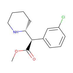 COC(=O)[C@H](c1cccc(Cl)c1)[C@H]1CCCCN1 ZINC000028227600