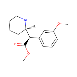 COC(=O)[C@H](c1cccc(OC)c1)[C@@]1(C)CCCCN1 ZINC000064491815