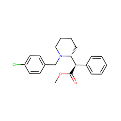 COC(=O)[C@H](c1ccccc1)[C@H]1CCCCN1Cc1ccc(Cl)cc1 ZINC000064379442