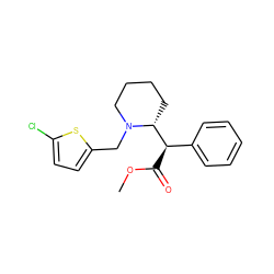 COC(=O)[C@H](c1ccccc1)[C@H]1CCCCN1Cc1ccc(Cl)s1 ZINC000064437131