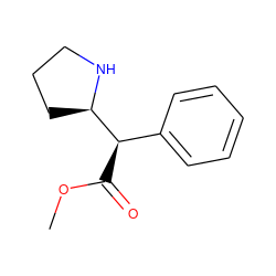 COC(=O)[C@H](c1ccccc1)[C@H]1CCCN1 ZINC000029478475