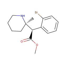 COC(=O)[C@H](c1ccccc1Br)[C@@]1(C)CCCCN1 ZINC000064585980