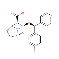 COC(=O)[C@H]1[C@@H](O[C@@H](c2ccccc2)c2ccc(I)cc2)C[C@@H]2CC[C@H]1N2C ZINC000027203592