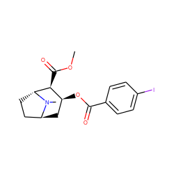 COC(=O)[C@H]1[C@@H](OC(=O)c2ccc(I)cc2)C[C@H]2CC[C@H]1N2C ZINC000100805808