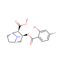 COC(=O)[C@H]1[C@@H](OC(=O)c2ccc(I)cc2O)C[C@@H]2CC[C@H]1N2C ZINC000013606127