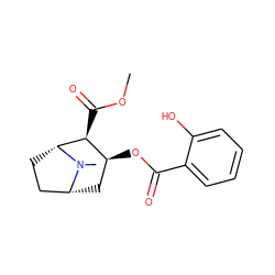 COC(=O)[C@H]1[C@@H](OC(=O)c2ccccc2O)C[C@@H]2CC[C@H]1N2C ZINC000013606132