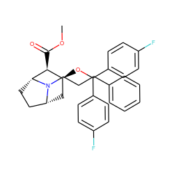COC(=O)[C@H]1[C@@H](OC(c2ccc(F)cc2)c2ccc(F)cc2)C[C@@H]2CC[C@H]1N2CCCc1ccccc1 ZINC000027207862