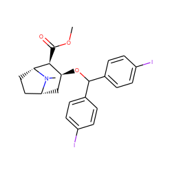 COC(=O)[C@H]1[C@@H](OC(c2ccc(I)cc2)c2ccc(I)cc2)C[C@@H]2CC[C@H]1N2C ZINC000027214038