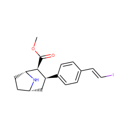 COC(=O)[C@H]1[C@@H](c2ccc(/C=C/I)cc2)C[C@@H]2CC[C@H]1N2 ZINC000013493590