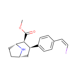 COC(=O)[C@H]1[C@@H](c2ccc(/C=C\I)cc2)C[C@@H]2CC[C@H]1N2 ZINC000003994242