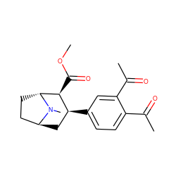 COC(=O)[C@H]1[C@@H](c2ccc(C(C)=O)c(C(C)=O)c2)C[C@H]2CC[C@H]1N2C ZINC000253849465