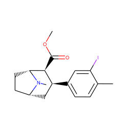 COC(=O)[C@H]1[C@@H](c2ccc(C)c(I)c2)C[C@@H]2CC[C@H]1N2C ZINC000034495821