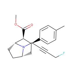 COC(=O)[C@H]1[C@@H](c2ccc(C)cc2)C[C@@H]2CC[C@H]1N2CC#CCF ZINC000062178999