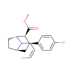 COC(=O)[C@H]1[C@@H](c2ccc(Cl)cc2)C[C@H]2CC[C@H]1N2C/C=C\I ZINC000100742324