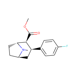 COC(=O)[C@H]1[C@@H](c2ccc(F)cc2)C[C@H]2CC[C@H]1N2C ZINC000100647762