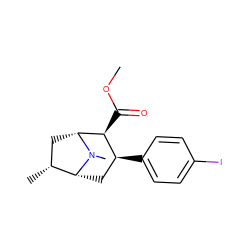 COC(=O)[C@H]1[C@@H](c2ccc(I)cc2)C[C@@H]2[C@H](C)C[C@H]1N2C ZINC000073388459