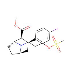 COC(=O)[C@H]1[C@@H](c2ccc(I)cc2)C[C@H]2CC[C@H]1N2CCCOS(C)(=O)=O ZINC000100761696