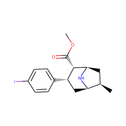 COC(=O)[C@H]1[C@@H](c2ccc(I)cc2)C[C@H]2N[C@@H]1C[C@H]2C ZINC000073197406