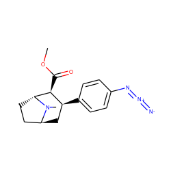 COC(=O)[C@H]1[C@@H](c2ccc(N=[N+]=[N-])cc2)C[C@H]2CC[C@H]1N2C ZINC000100645011