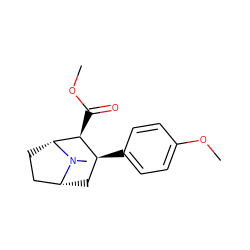 COC(=O)[C@H]1[C@@H](c2ccc(OC)cc2)C[C@@H]2CC[C@H]1N2C ZINC000013738419