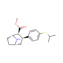 COC(=O)[C@H]1[C@@H](c2ccc(SC(C)C)cc2)C[C@@H]2CC[C@H]1N2C ZINC000045303088