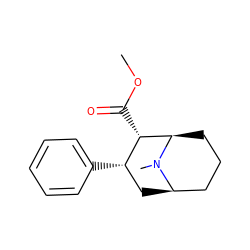 COC(=O)[C@H]1[C@@H](c2ccccc2)C[C@@H]2CCC[C@H]1N2C ZINC000013760467