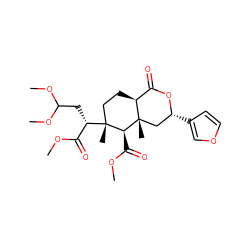 COC(=O)[C@H]1[C@](C)([C@@H](CC(OC)OC)C(=O)OC)CC[C@H]2C(=O)O[C@H](c3ccoc3)C[C@]12C ZINC001772579397