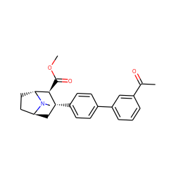 COC(=O)[C@H]1[C@H](c2ccc(-c3cccc(C(C)=O)c3)cc2)C[C@H]2CC[C@H]1N2C ZINC000253632627