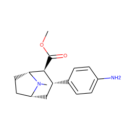 COC(=O)[C@H]1[C@H](c2ccc(N)cc2)C[C@@H]2CC[C@H]1N2C ZINC000027109193