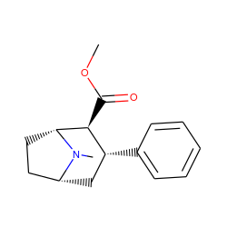 COC(=O)[C@H]1[C@H](c2ccccc2)C[C@@H]2CC[C@H]1N2C ZINC000013586311