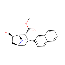 COC(=O)[C@H]1[C@H]2[C@H](O)C[C@H](C[C@H]1c1ccc3ccccc3c1)N2C ZINC000100837342