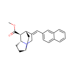 COC(=O)[C@H]1[C@H]2C[C@H]3CC[C@H]1N3C/C2=C\c1ccc2ccccc2c1 ZINC000253635383