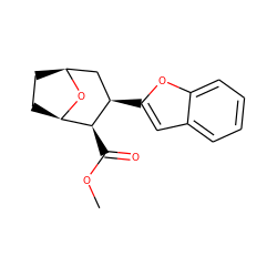 COC(=O)[C@H]1[C@H]2CC[C@@H](C[C@H]1c1cc3ccccc3o1)O2 ZINC000084601929