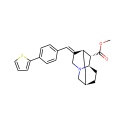 COC(=O)[C@H]1[C@H]2CC[C@H]3CC[C@H]1N(C/C2=C\c1ccc(-c2cccs2)cc1)C3 ZINC000253664527