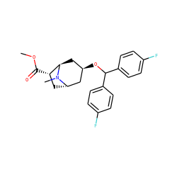 COC(=O)[C@H]1C[C@H]2C[C@H](OC(c3ccc(F)cc3)c3ccc(F)cc3)C[C@H]1N2C ZINC000101090679