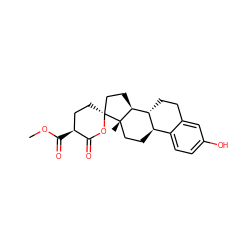 COC(=O)[C@H]1CC[C@@]2(CC[C@H]3[C@@H]4CCc5cc(O)ccc5[C@H]4CC[C@@]32C)OC1=O ZINC000040917602