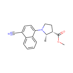 COC(=O)[C@H]1CCN(c2ccc(C#N)c3ccccc23)[C@H]1C ZINC000216091236