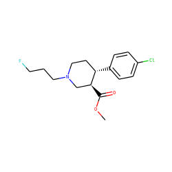 COC(=O)[C@H]1CN(CCCF)CC[C@@H]1c1ccc(Cl)cc1 ZINC000013475006