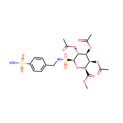 COC(=O)[C@H]1O[C@@H](S(=O)(=O)NCc2ccc(S(N)(=O)=O)cc2)[C@H](OC(C)=O)[C@@H](OC(C)=O)[C@H]1OC(C)=O ZINC000049802386